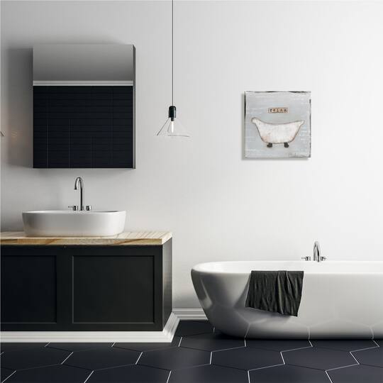 Stupell Industries Relax Bathtub Pastels Bath Canvas Wall Art